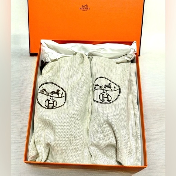 Hermès Oran H Sandal Violet Marjorette Epsom Leather Slip on Sandal Size 8 NEW - Picture 12 of 16